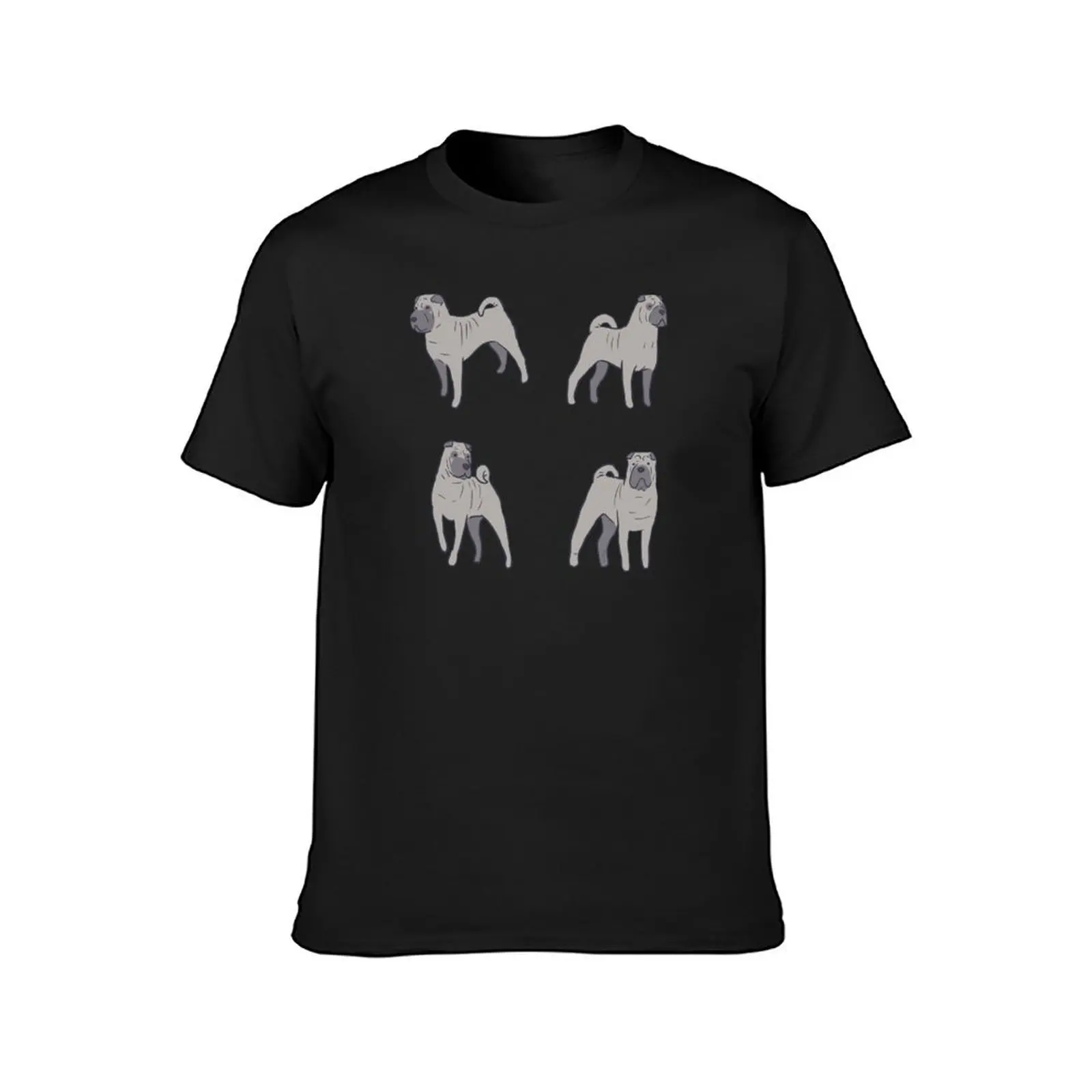 Gray shar pei dog pack T-Shirt quick-drying summer tops customizeds mens workout shirts