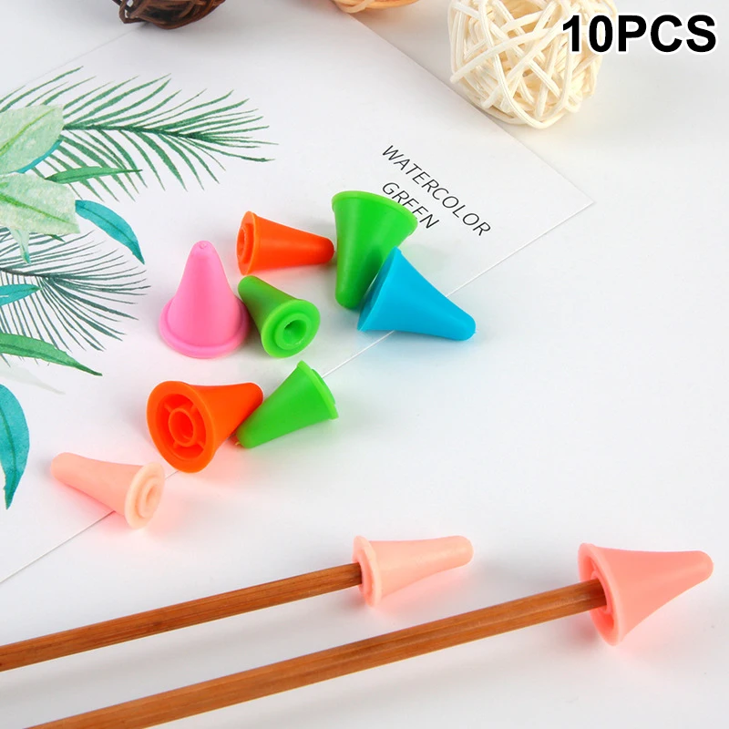 10PCS Multicolor Knitting Needles Point Protectors 2 Sizes Rubber Knitting Needle Caps Needle Tip Stoppers For Knitting Crafting