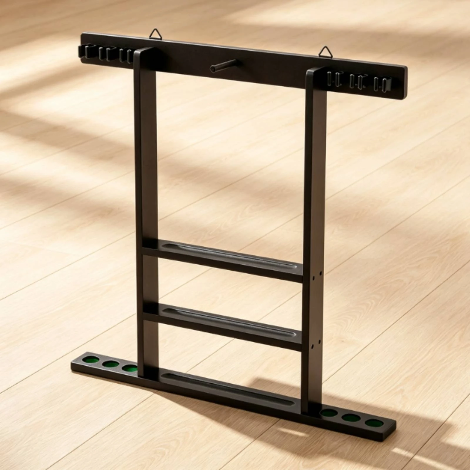 Pool Cue Rack with Accessory Storage Hardwood Pool Cue Rack Sturdy Easy to Install for Game Room, Home Bar view 5