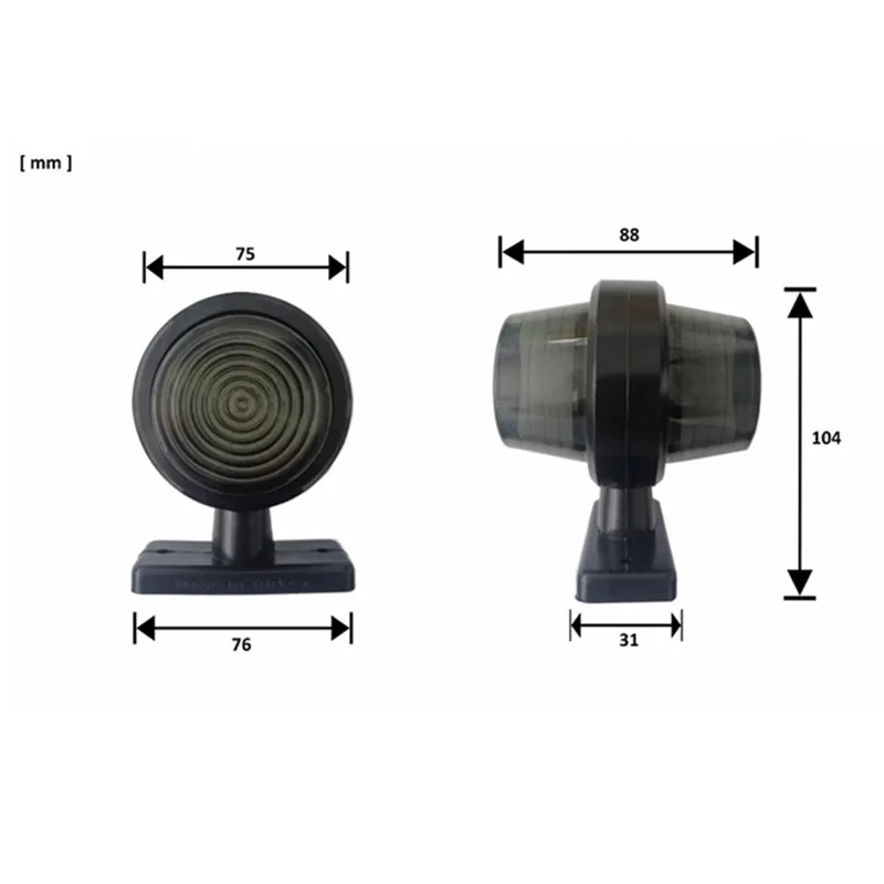 Nuove 2 Luci Laterali a LED Rosse e Ambra per Camion, Lampada di Contorno per Rimorchio, Luce di Posizione Laterale per Auto e Roulotte, Accessori LED