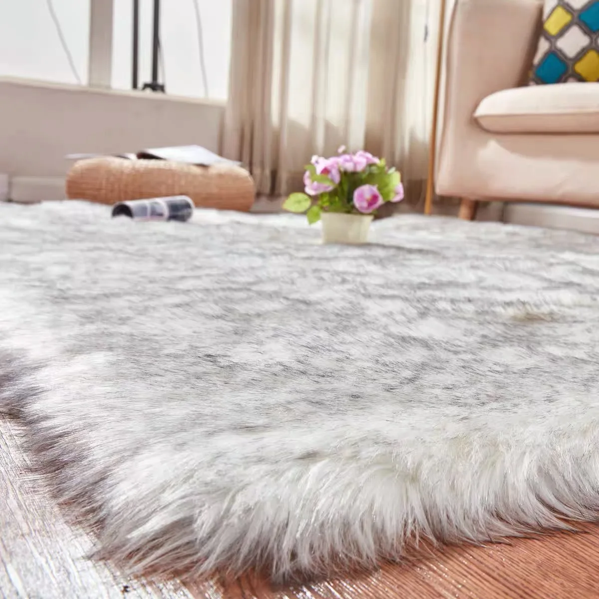 Thick Carpet Soft Sheepskin for Living Room Plush Rug Bedroom Faux Fur Wool Fluffy Floor Carpets Window Bedside Home Decor Rugs