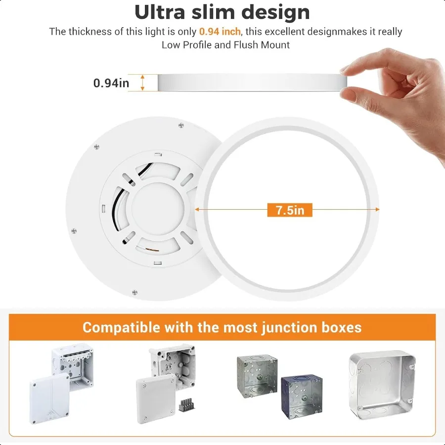 تركيبات إضاءة السقف المتساطحة 3000K4000K6500K 100W ما يعادل رقيقة جدا مستديرة بيضاء