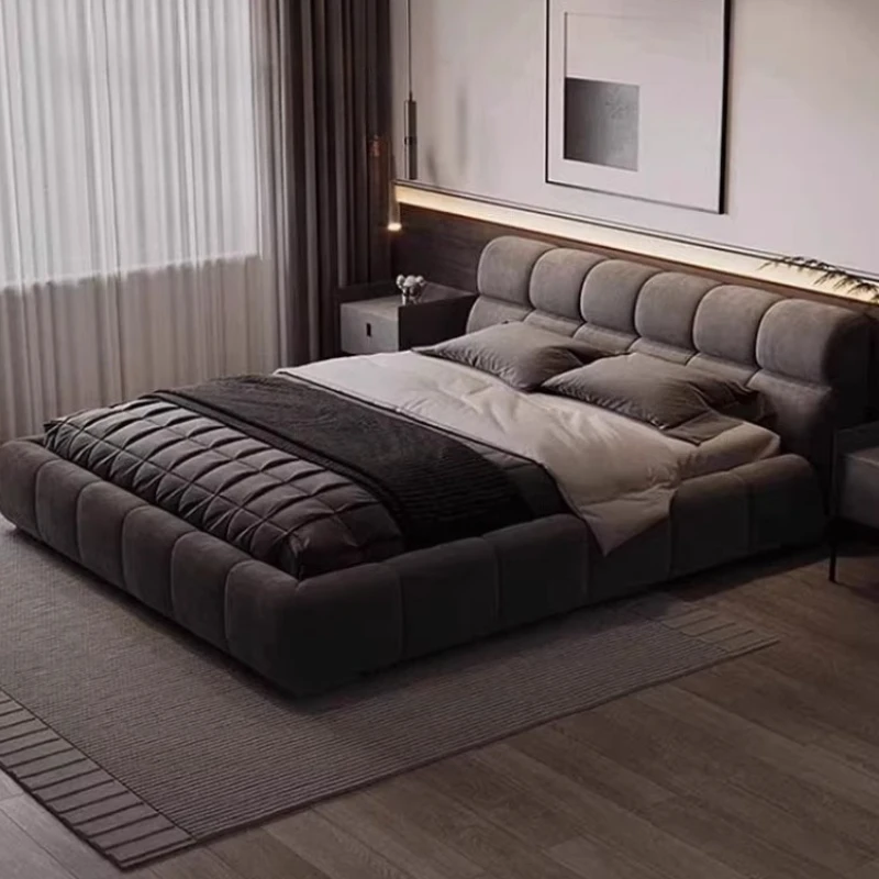 

Storage Luxury Bed Aesthetic Unique Minimalist Leather Bed Upholstered Princess Camas De Matrimonio Dormitorio House Accessories