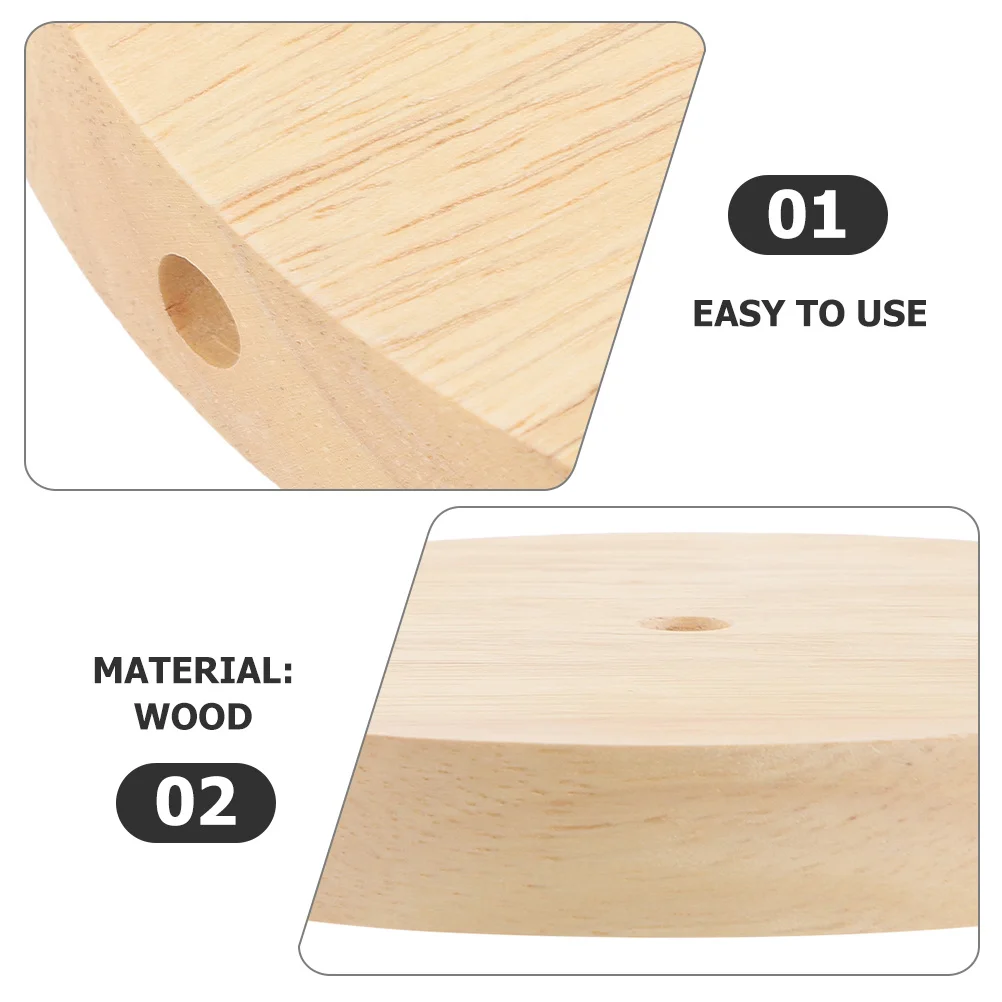 

Round Table Solid Wood Lamp Base Smooth Wooden Stand For Diy Night Light Display, Natural Wood Base Lamp