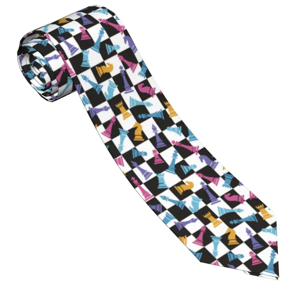 Chess Colorful Unisex Neckties Fashion Polyester 8 cm Wide Neck Tie for Mens Suits Accessories Wedding Accessories Gift