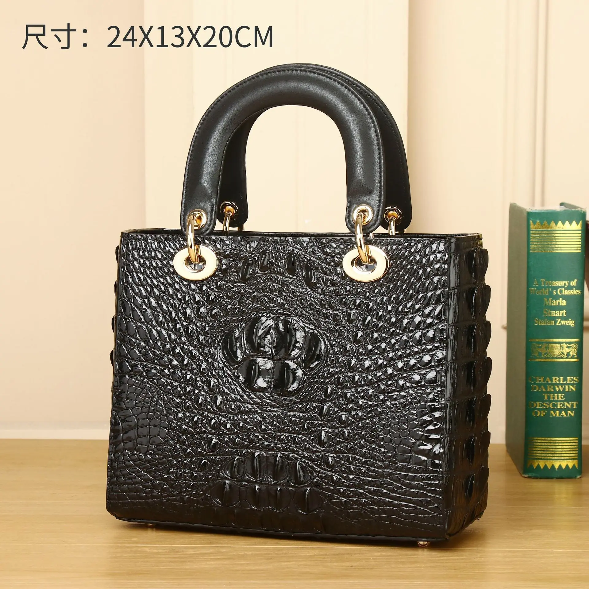 

New Crocodile Pattern Luxury Designer Handbag One Shoulder Crossbody Genuine Leather Fashion Women's Bag High-end сумка женская