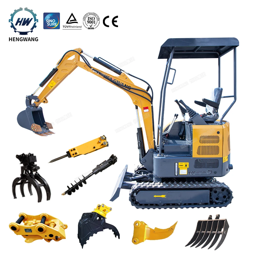 Cheap New Crawler 0.8ton 1ton 1.2ton 1.5ton Small Digger Mini Excavador 1000kg 1t Mini Excavator Machine Customizable Sale