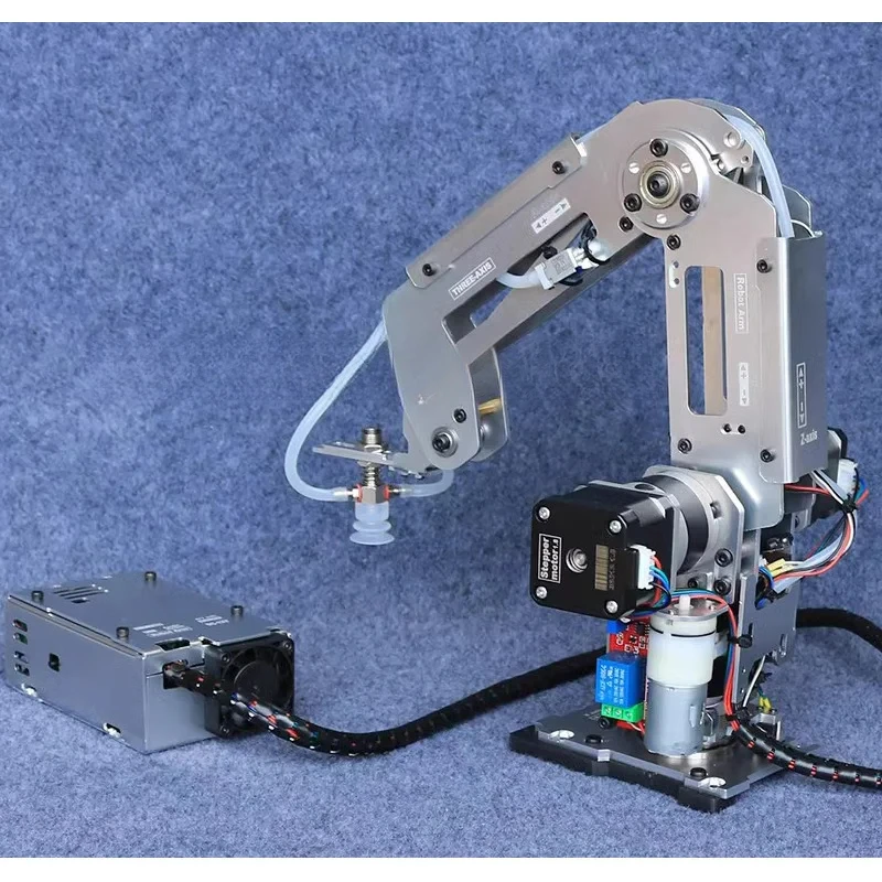 Big Load 4 Axis Robotic Mechanical Arm Compatible With Arduino Stepper Motor Claw Gripper Suction Cups Industrial Model