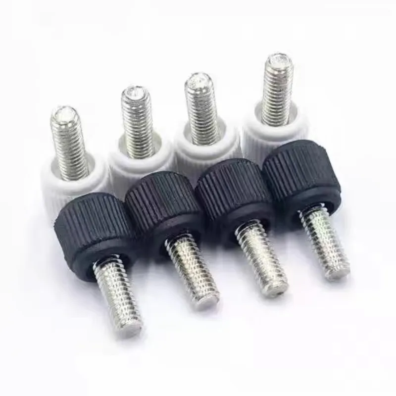 10Pcs M3 M4 6#32 Thumb Screw Plastic Hand Screw Black White Plastic Head Cross Groove Bolt Computer Case Screw Case Cooling Fan