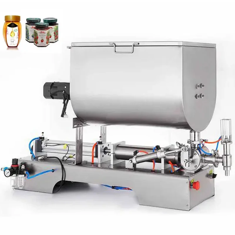 

Filling Machine With U-Shaped Heating Stirrer, Semi-Automatic Pneumatic Piston Type Small Paste Packaging Machine