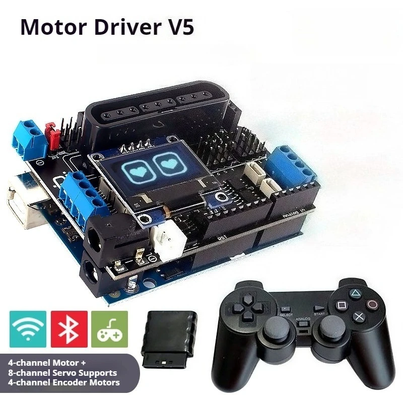 Scheda driver motore per auto intelligente McNaughton Wheel con controllo wireless adatta per lo sviluppo Arduino