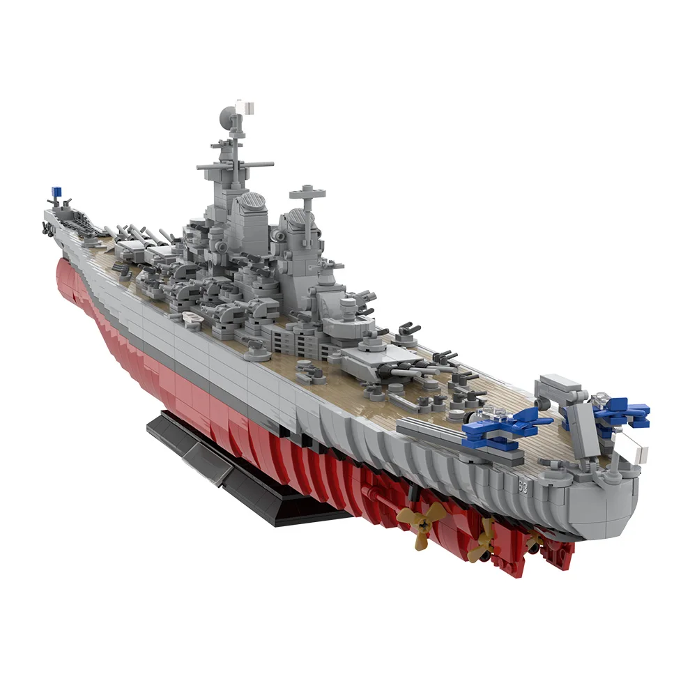 High-Tech WW2 Military Boat Warship Building Blocks MOC Kit Soldier Battle Ship Simulation Model Toys For Children Birthday Gift