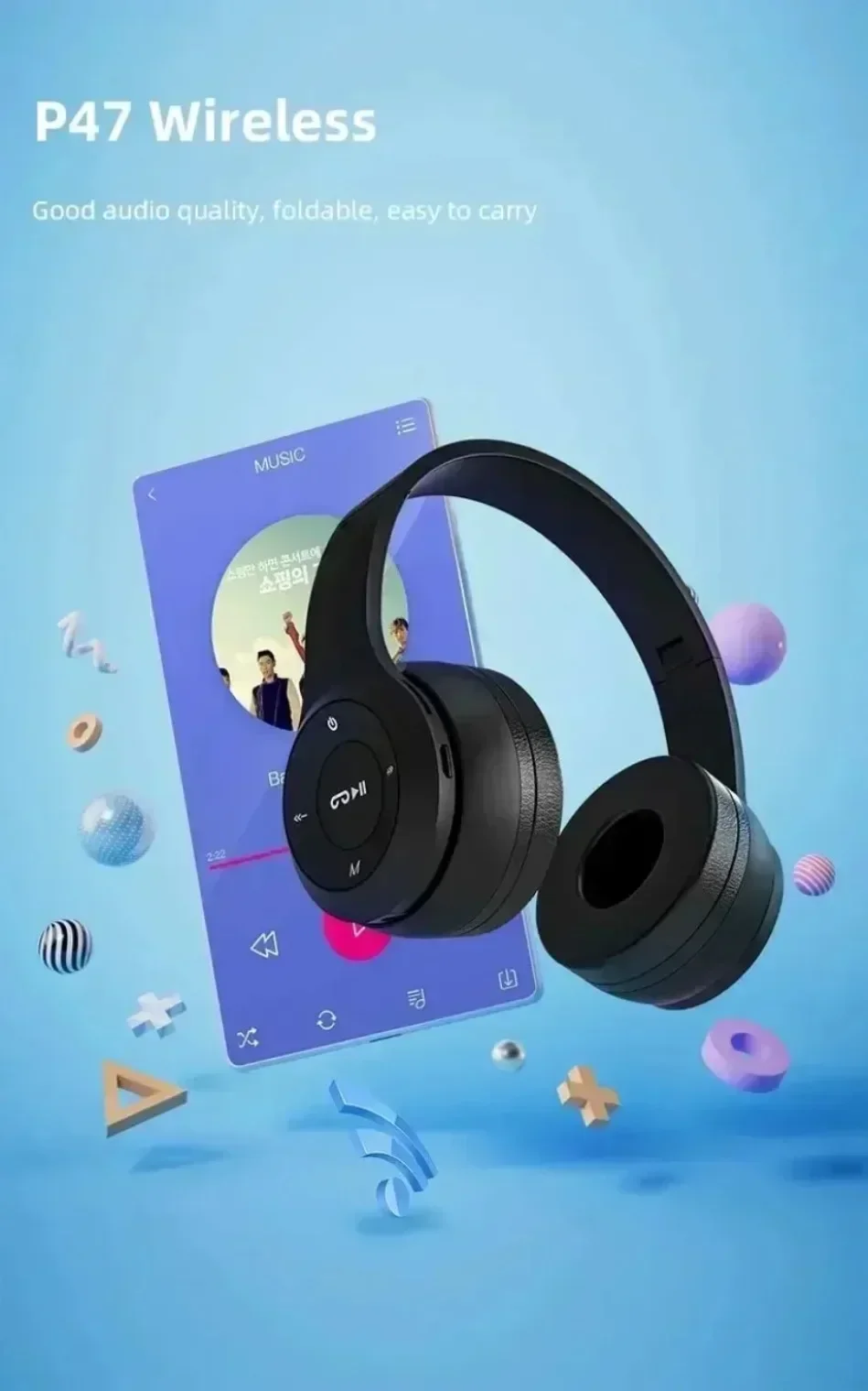 Faltbare Kabellose Bluetooth-Kopfhörer 5.0 Tragbares HiFi-Sound-Over-Ear-Headset für Sport, Reisen, Alltag, Gaming und Musikwiedergabe – Detail 12