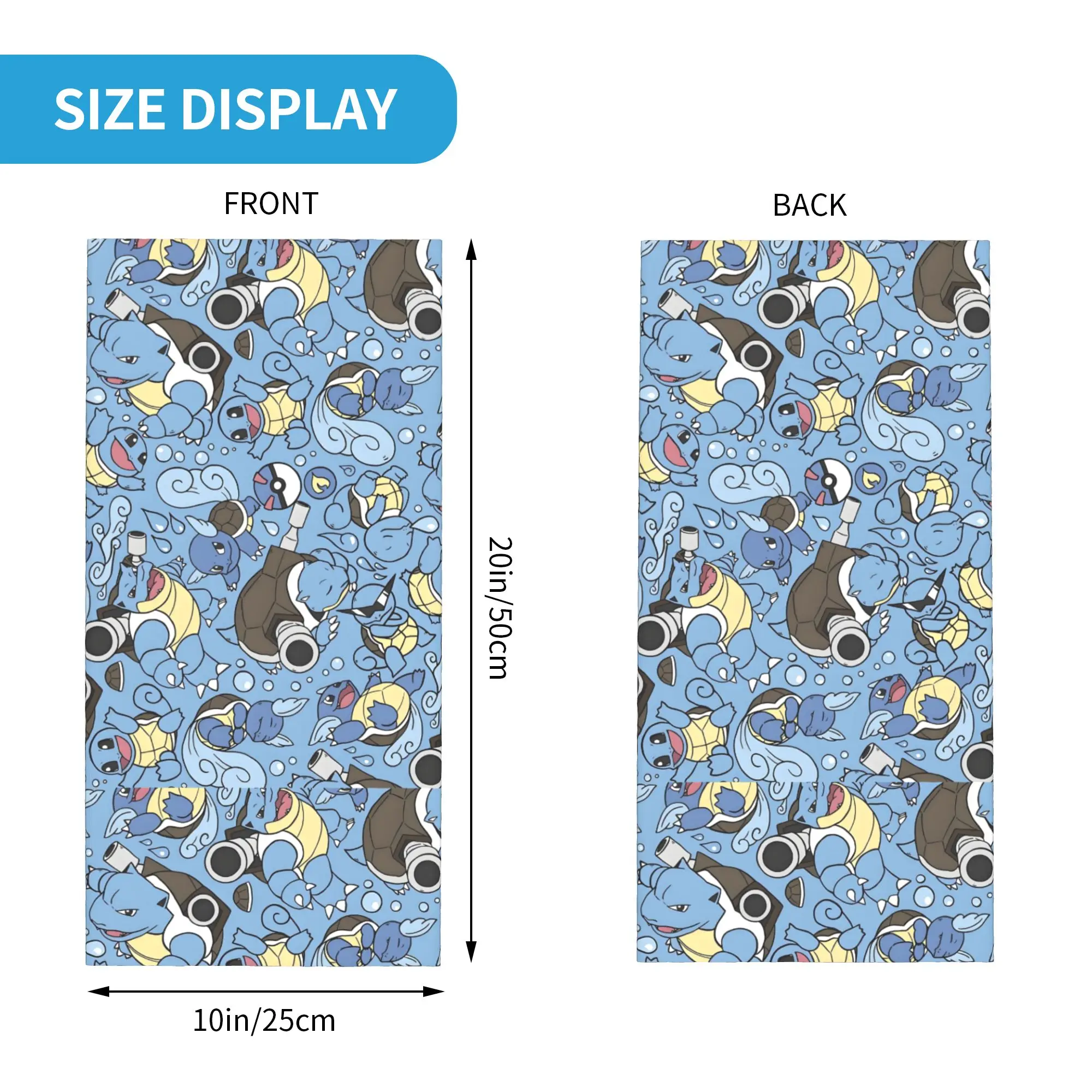 Custom Cartoon S-Squirtle Movie Winter Headband Neck Warmer Men Women Ski Hunting Tube Scarf Blastoise Face Bandana Gaiter