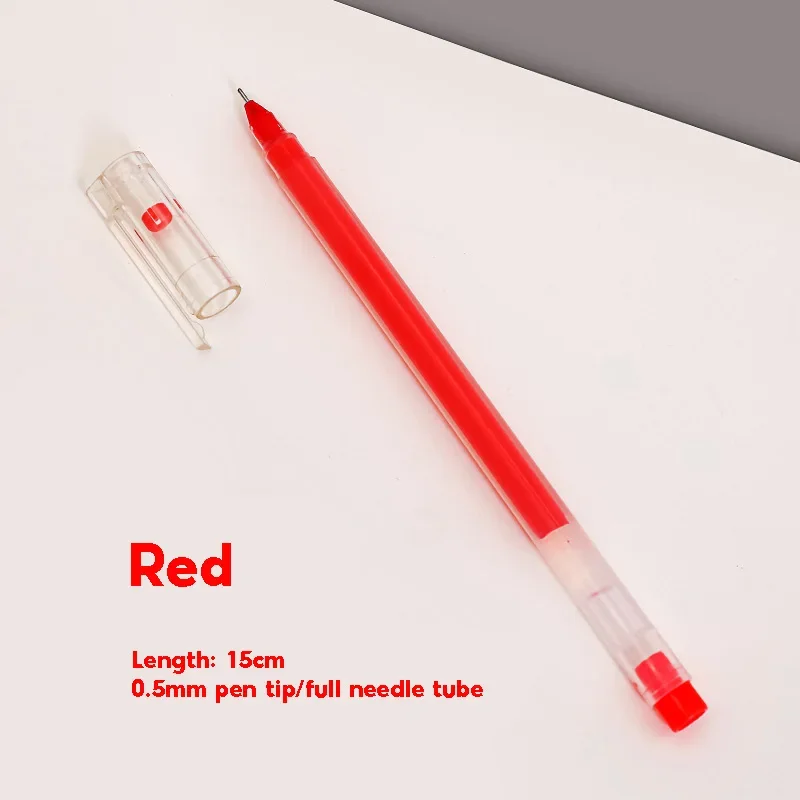 10pcs/set Large Capacity Gel Pen Simple Diamond Head Transparent Office Signature Pen Student Writing Pen 0.5mm