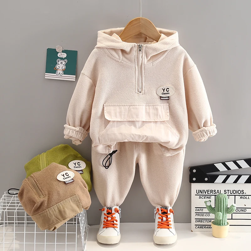 

Baby Girls Boys Clothing Sets 2023 Autumn Children Hoodies Pants 2 Pcs Suit Kids Tracksuit Toddler Infant Casual Clothes Outfits