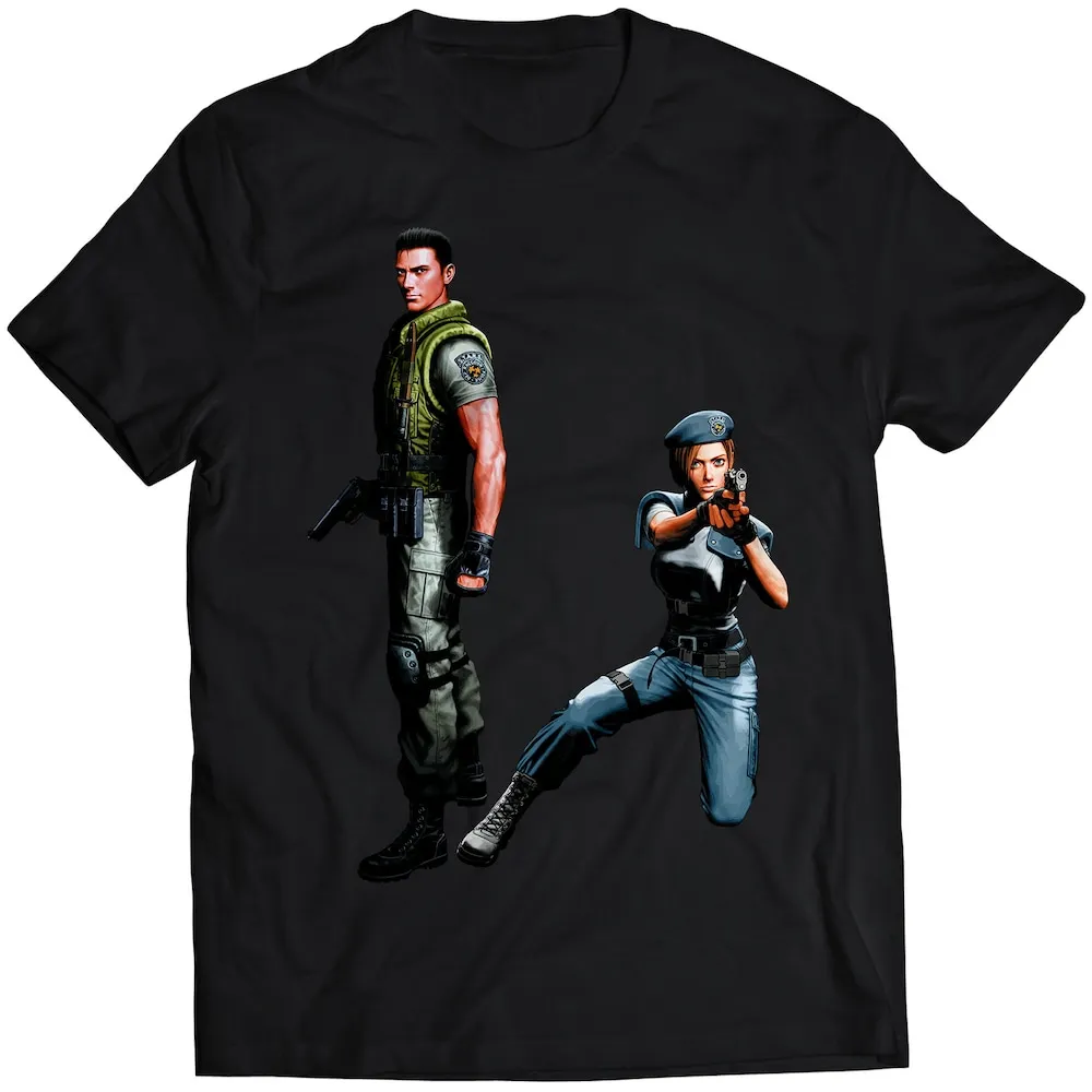 Jill Valentine Chris Redfield Residence Evil V2 Premium T Shirt Vectorized Design