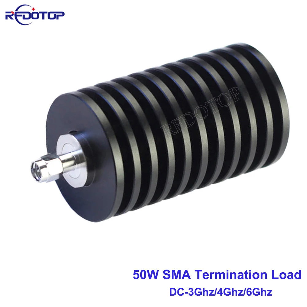 50W SMA-J DC-3GHz/4Ghz/6Ghz 50ohm SWR≤1.2 SMA Male Plug Connector RF Coaxial Termination Dummy Load Nickel Plated RF Accessories