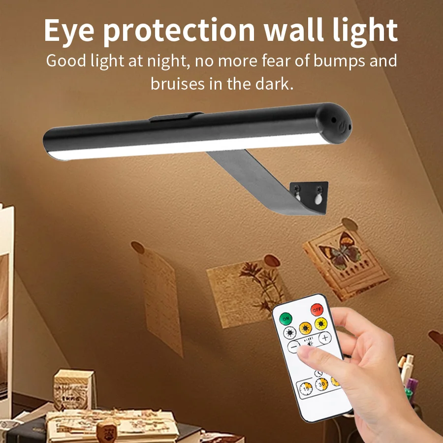 32 سنتيمتر LED الجدول مصباح المغناطيسي شنقا مصباح مكتبي قابل لإعادة الشحن 3 اللون القراءة ضوء عكس الضوء خزانة خزانة خزانة ضوء الليل #2