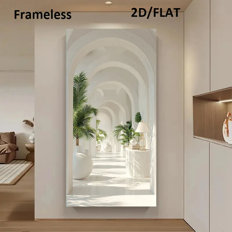 

2D/Flat Extra Large Modern Archway Canvas Wall Art,Noframed 'White Archway Paradise' Canvas Prints for Bedroom,Living Room Decor