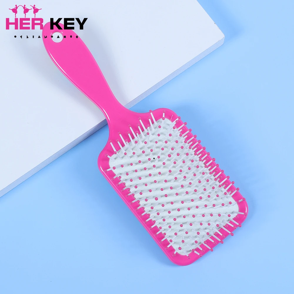 New style ladies rainbow color hair scalp massage comb women wet curly hair separation brush beauty salon styling tool