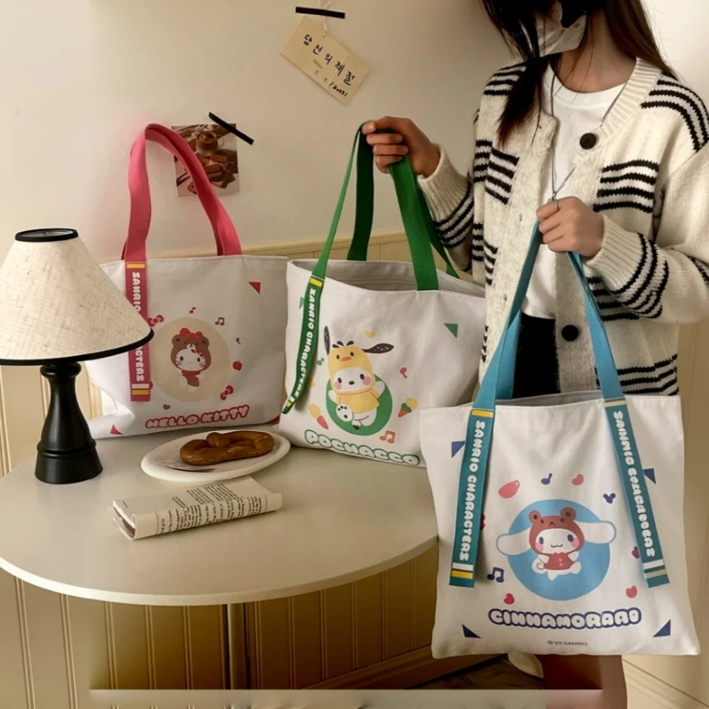 1PC Sanrio Hello Kitty Cute Cartoon Pacha Dog Cool Lomi Shoulder Bag New Canvas Bag Large Capacity view 4