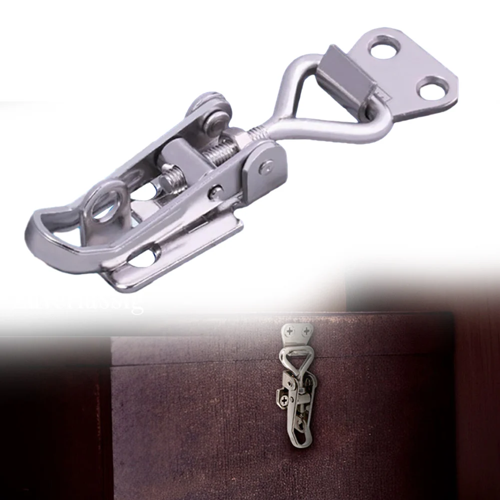 

1pc Lever Lock Hasp Stainless Steel Hasp Lock Latch Self-Locking Adjustable 38-50mm Cabinets Doors Hardware Parts