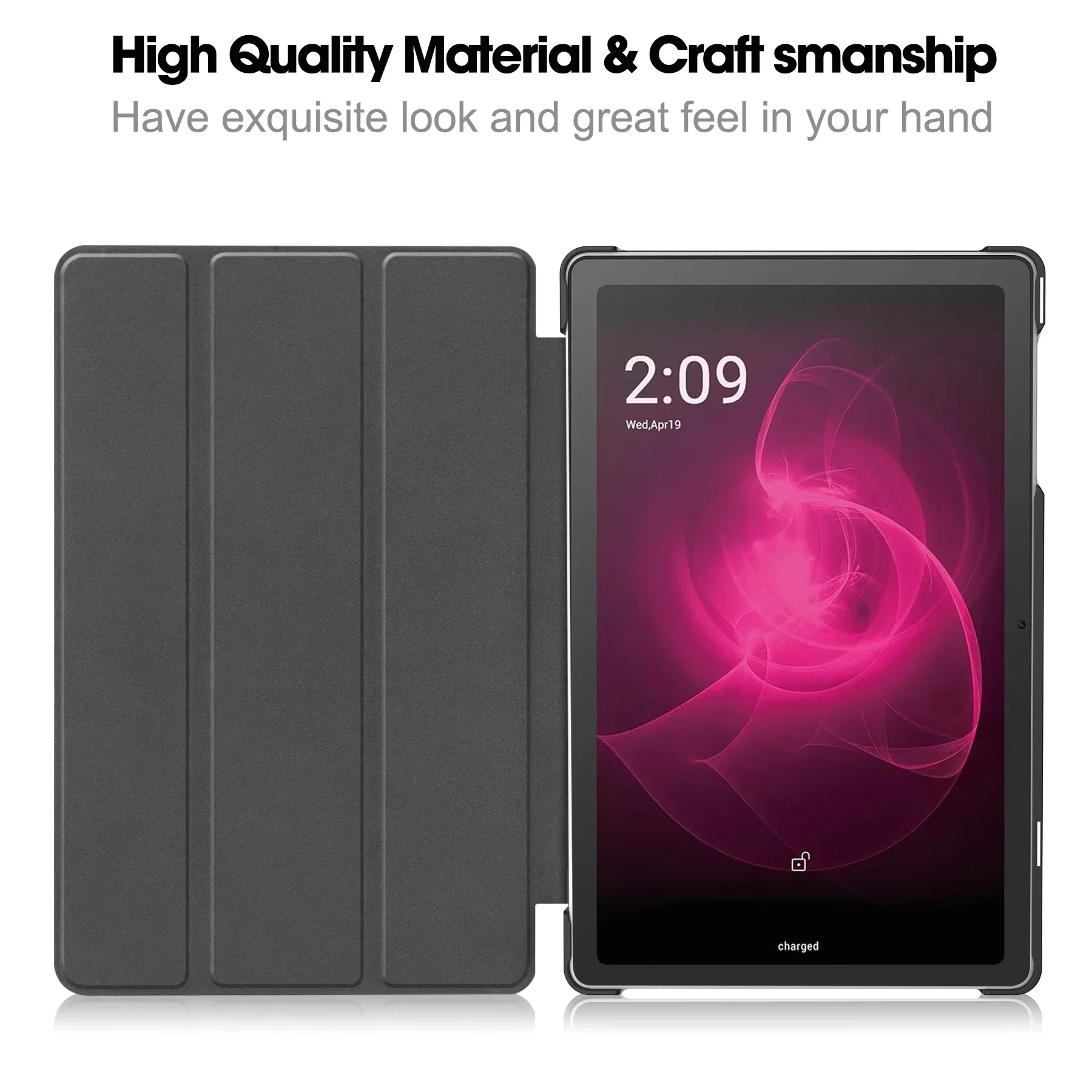 for T-Mobile REVVL TAB 5G Case 10.36 Inch Tablet Cover Triple Fold PU Leather with Auto Sleep/Wake function Stand Flip