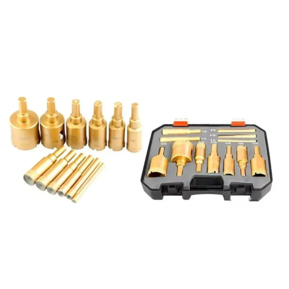 

Vacuum Brazed Adamas Drill Bits 6-35mm Size 12pcs Set Core Drill Bit Gold Color Brazing Drill Bit Stone Tile Work