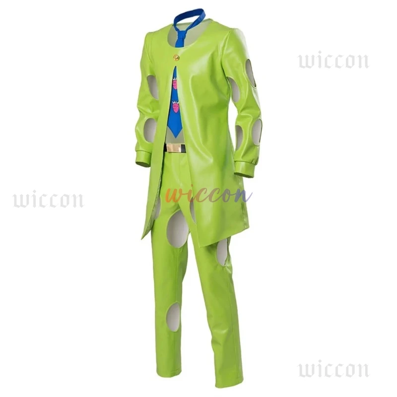 Pannacotta Fugo تأثيري جوجو مغامرة غريبة Pannacotta Fugo بدلة جلدية تأثيري حلي الأخضر أحذية مصنوعة حسب الطلب