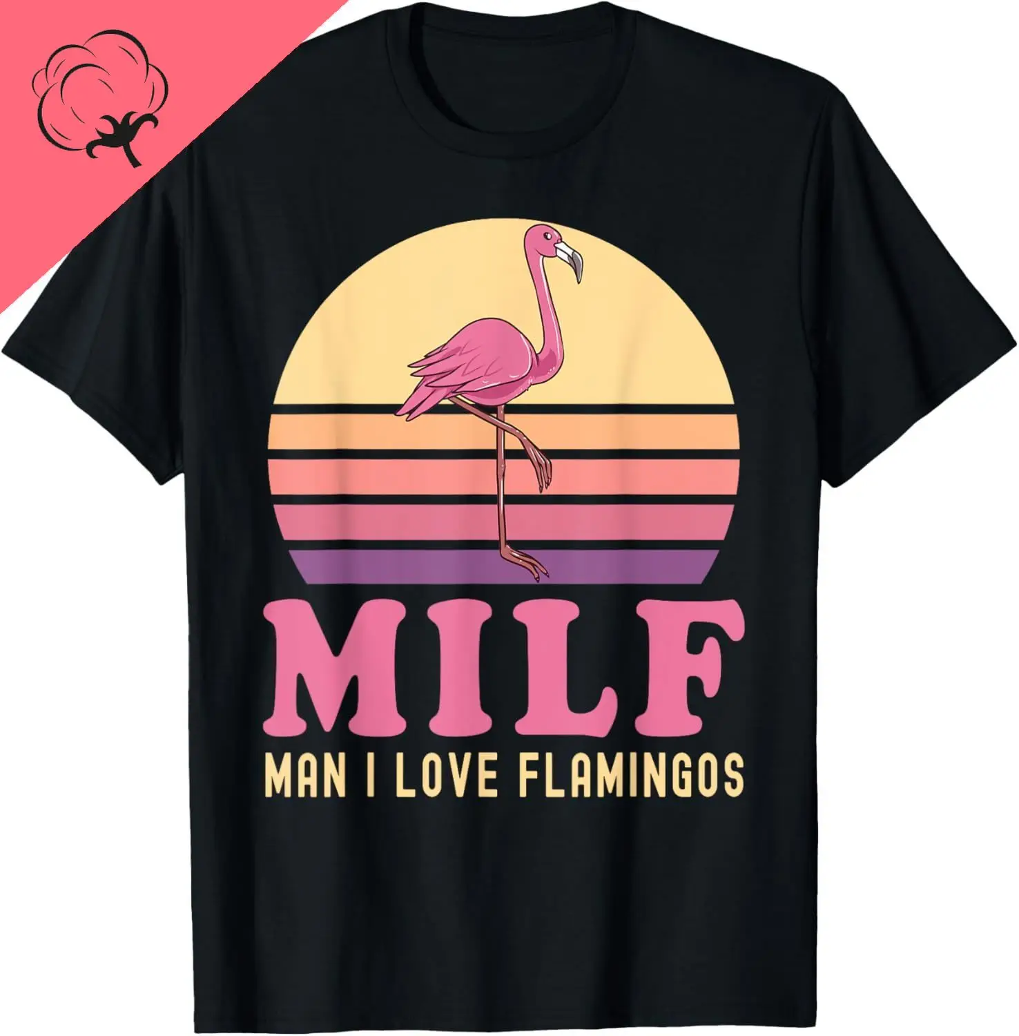 Homem eu amo flamingo engraçado flamingo milf rosa piada festa camiseta unisex verão streetwear topos roupas masculinas camisa