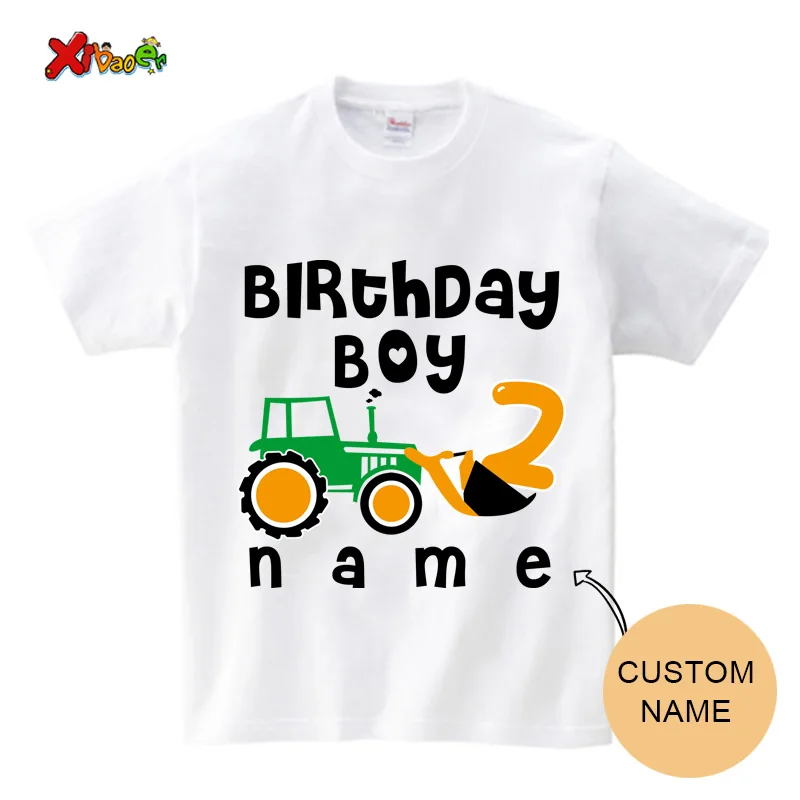 

Matching Family Outfits Kids Excavating Machinery T Shirt Casual Clothing Baby Clothes Short Sleeve T-Shirt Boy Girl Cotton Tops