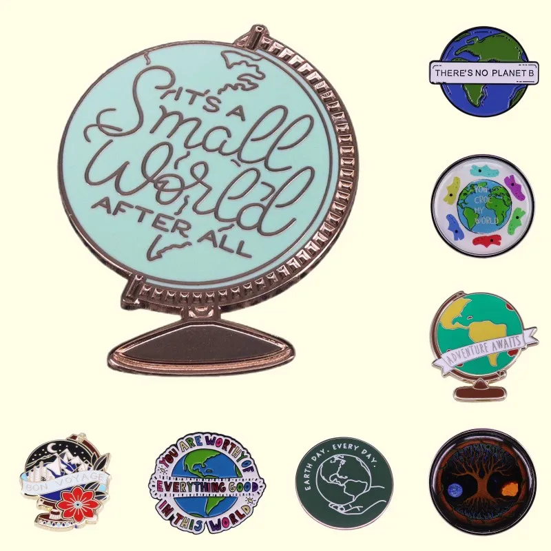 Perfect Quality Protect Environment Love the Earth Ecology Enamel Pins Collect Metal Cartoon Jewelry Gifts for Friend Wholesale