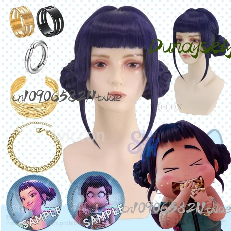 Huntrix KPop Demon Hunters Zoey Kawaii moda para el cabello ídolo coreano pelucas pendientes anillos accesorios Jirai Kei niñas Halloween personalizado