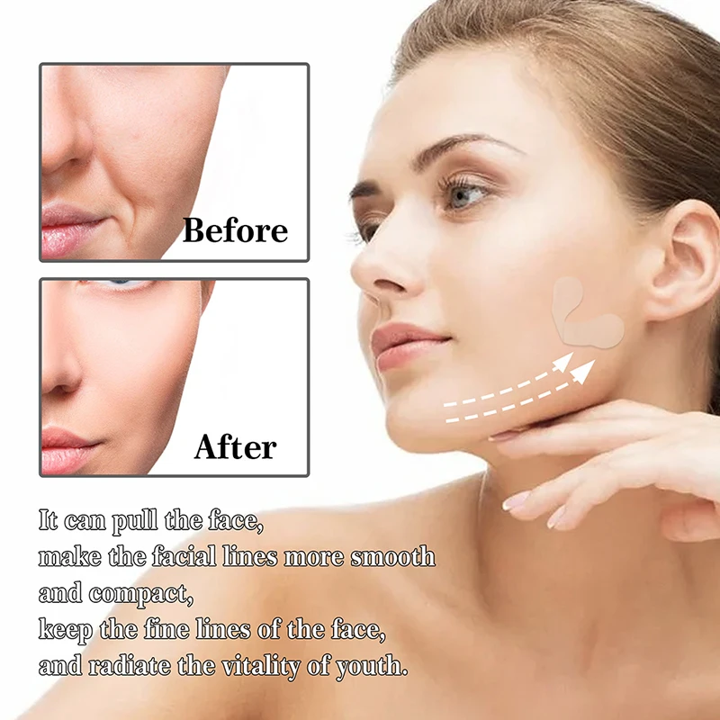 40pcs Invisible Waterproof V-Shaped Facial Line Wrinkle Sagging Tighten Chin Lifting Adhesive Tape Breathable Thin Face Stickers