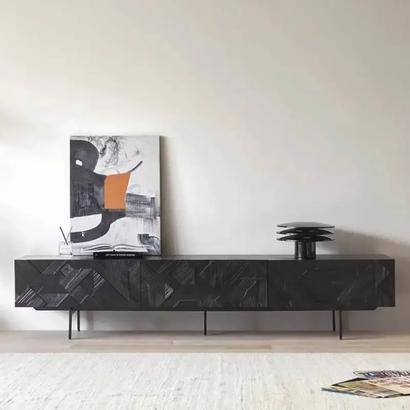 Compact Sleek Smooth Walnut Low Tv Cabinet Luxury Durable Oak Strong Elegant Tv Cabinet Mobile Televisione Storage Furniture