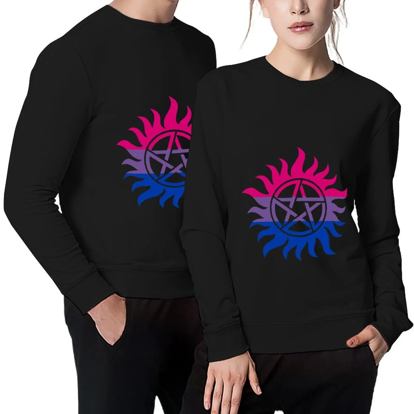Sudadera sobrenatural anti-posesión con bandera Bisexual, ropa de anime, chándales, sudadera para hombre de Otoño Invierno