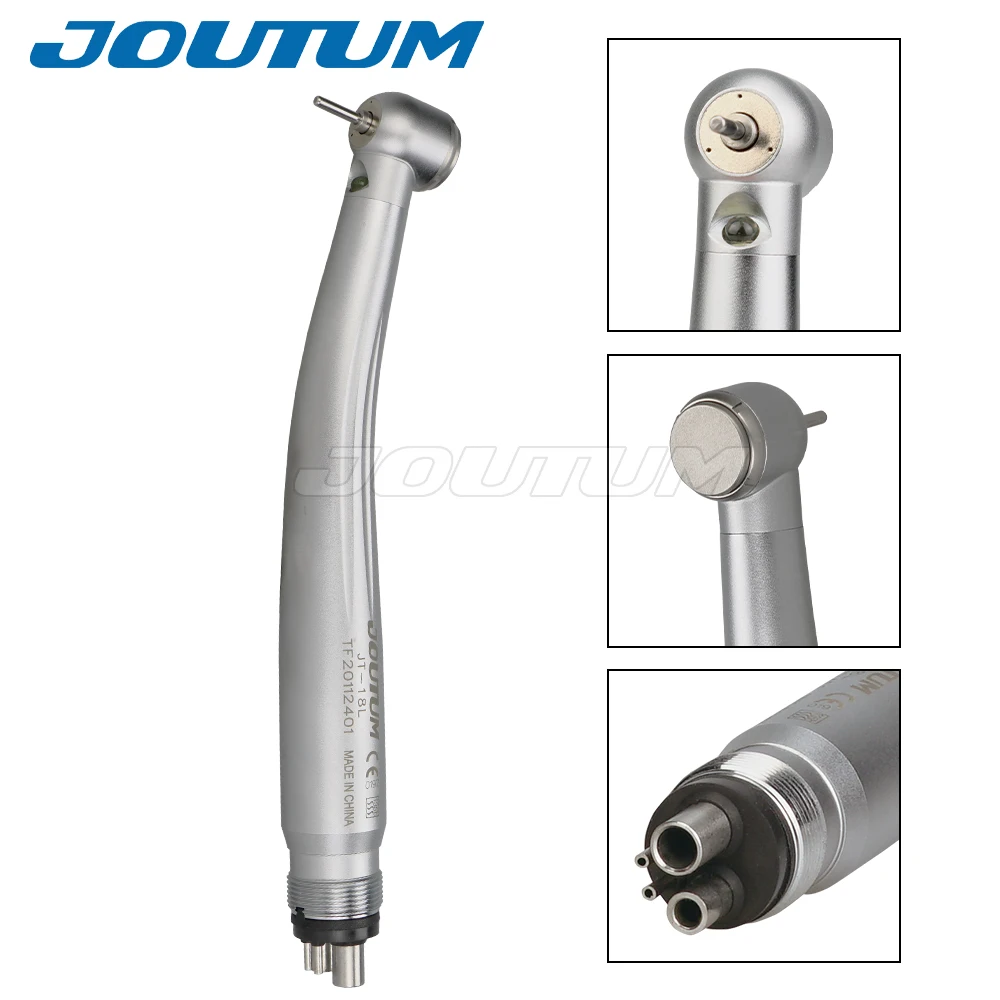 Dental LED E-generator Push Button High Speed Handpiece Air Turbine Triple Water Spray Hand Piece 4hole 2hole