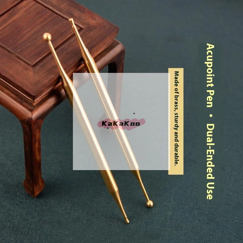 Stylo d'acupuncture manuel en acier inoxydable/laiton, stylo à sonde à Point de déclenchement du corps, Massage des tissus profonds, outils de réflexologie faciale à double tête