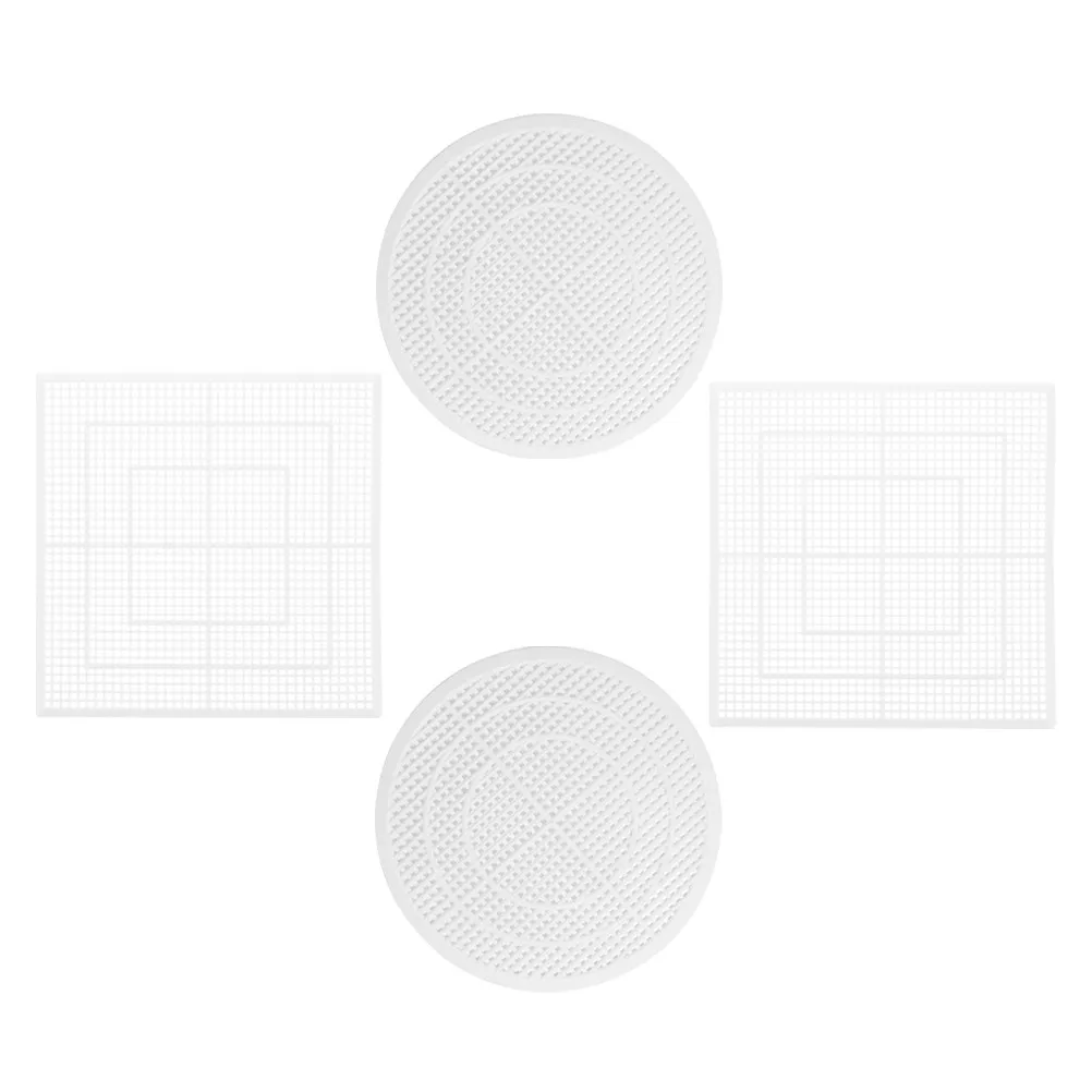 4Pcs Smooth Surface Plastic Floor Drain Cover Hair Catcher for Shower Bathtub Kitchen Bathroom Drain Strainer Mesh Filter Cap