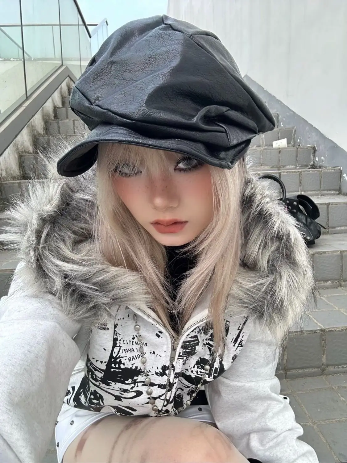 

Faux Fur Coats Hooded Women Unique Gothic Harajuku Y2K Clothing Casual Subculture Punk Emo Sweatshirts Korean Fashion Y2k Tops