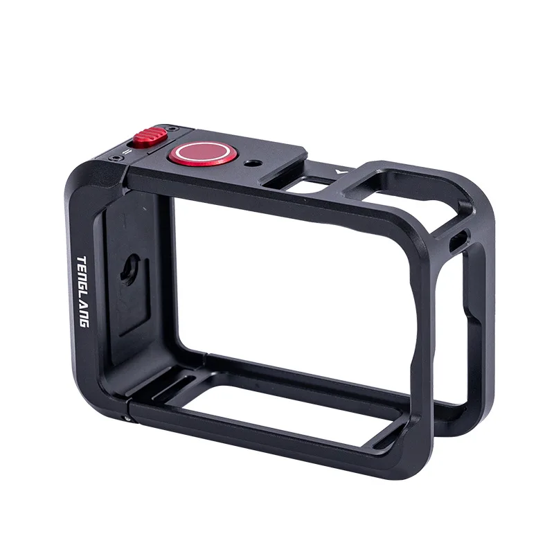 กรงกระต่าย กล่องป้องกันอะลูมิเนียมสำหรับ dji osmo action6, อะแดปเตอร์ขยายโครงโลหะอเนกประสงค์ อุปกรณ์เสริมสำหรับติดตั้งกล้อง