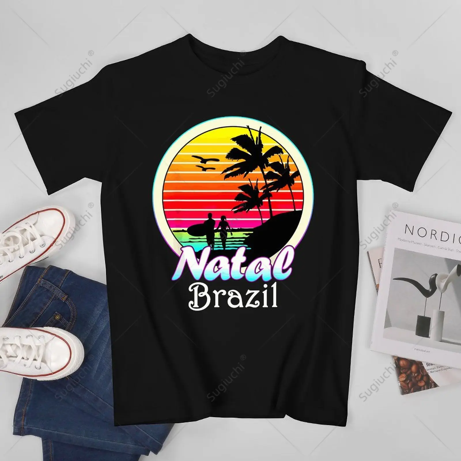 Unisex Men REtro Vintage Natal Brazil Brasil Potigua Tshirt Tees T Shirts Women Boys 100% Cotton T-Shirt