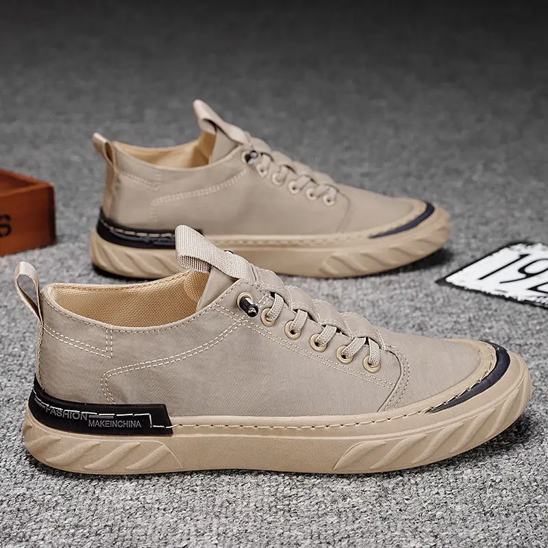 

New breathable durable shoes for spring autumn trendy versatile men's casual low cut comfortable casual canvas shoes