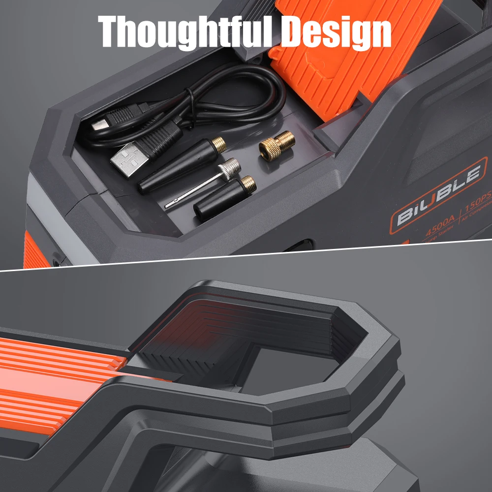 سيارة الانتقال كاتب مضخة هواء 150PSI 26800mAh الذروة الحالية 4250A بطارية السيارة الداعم ضاغط الهواء الإطارات