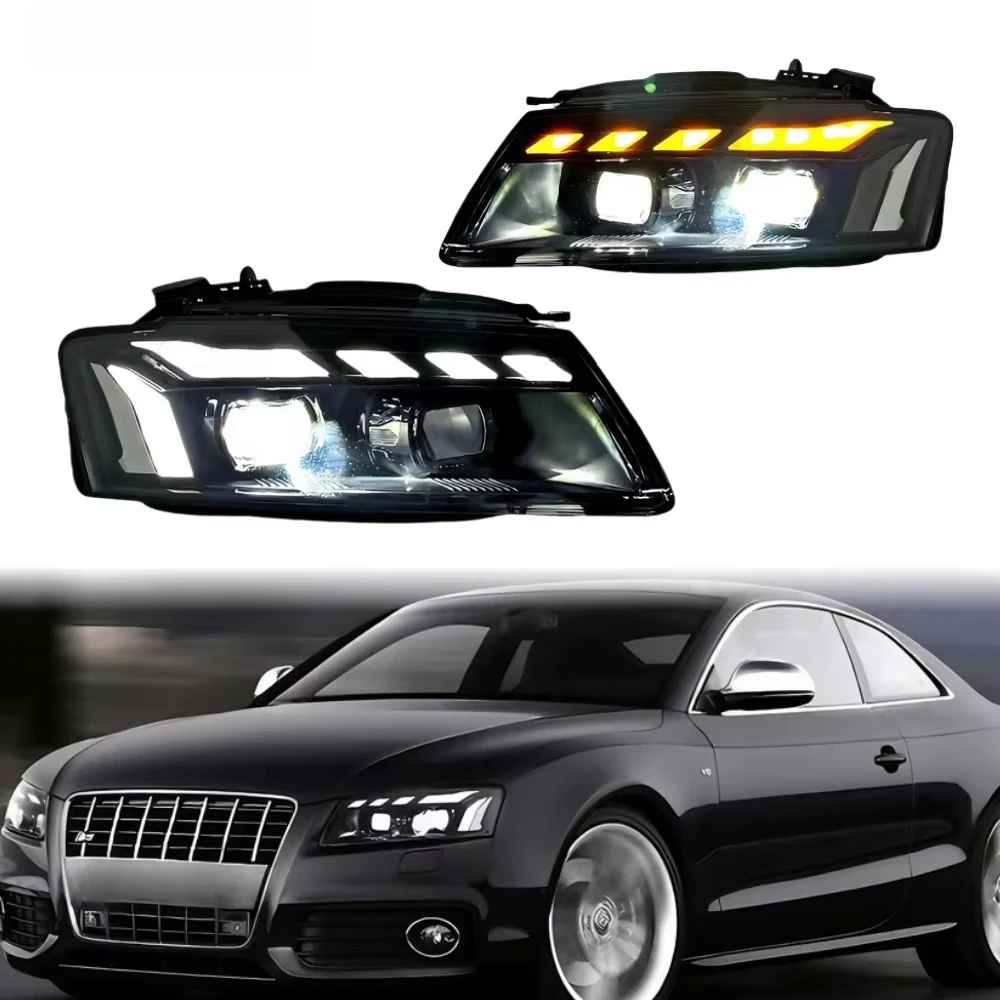 HETOP A5 B8 Headlights 2008-2011 Upgrade RS LED Head Lamp Modified Front Lamp Turn Signals Daytime Running Lights for Audi