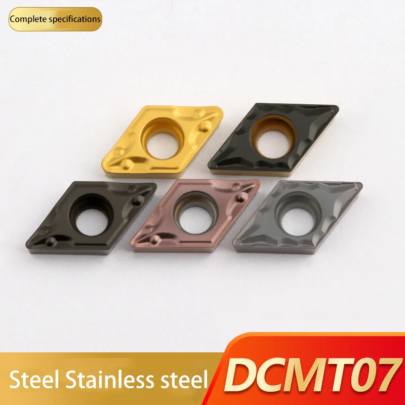 KaKarot ใส่คาร์ไบด์10Pcs DCMT070204 DCMT070208เหล็กหมุนเครื่องมือ CNC Cutter