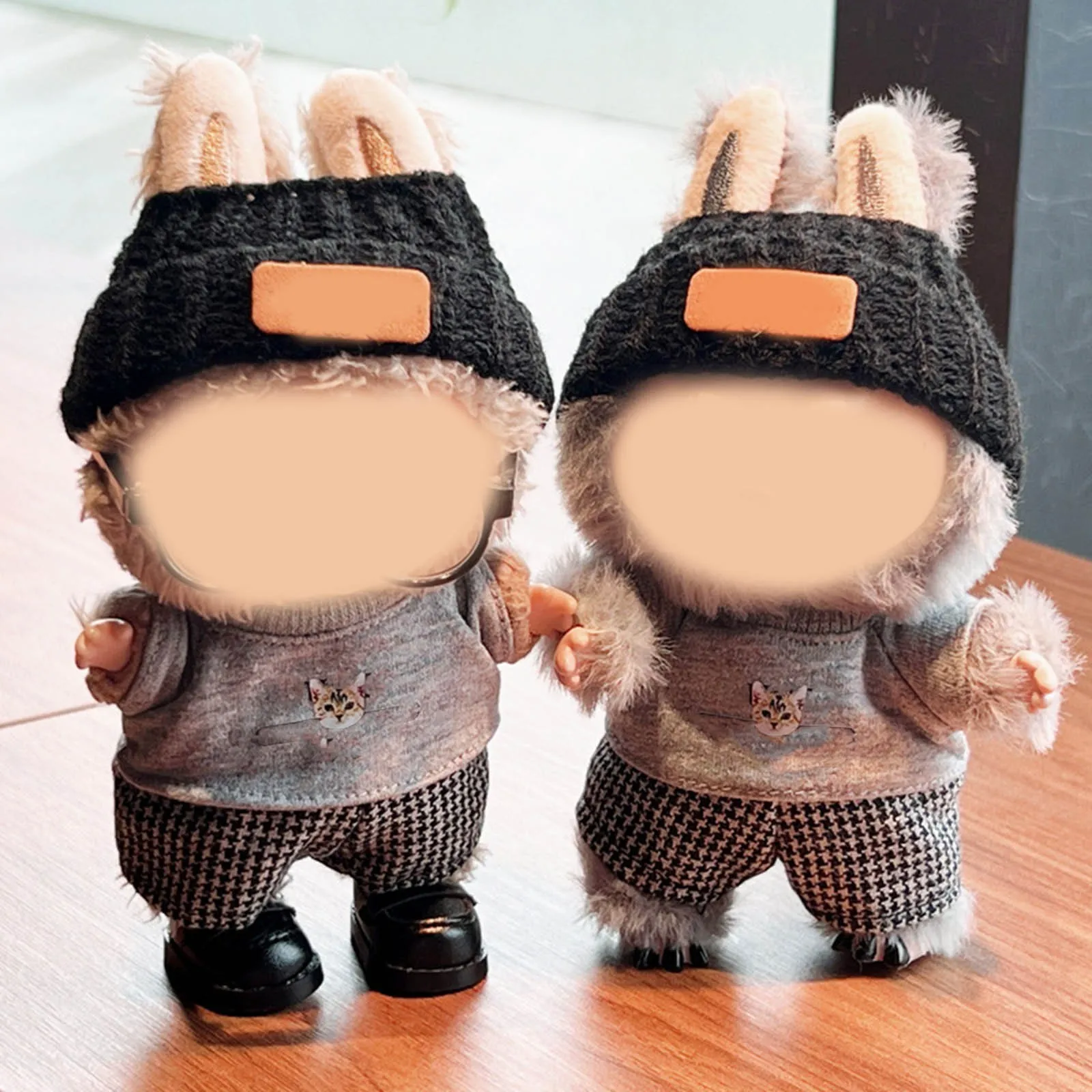 

For 15-17cm V1v2 Labubu Clothes Outfit Sitting Clothes Cute Sweater Hat Outfit Accessories Fashion Dolls Accessories
