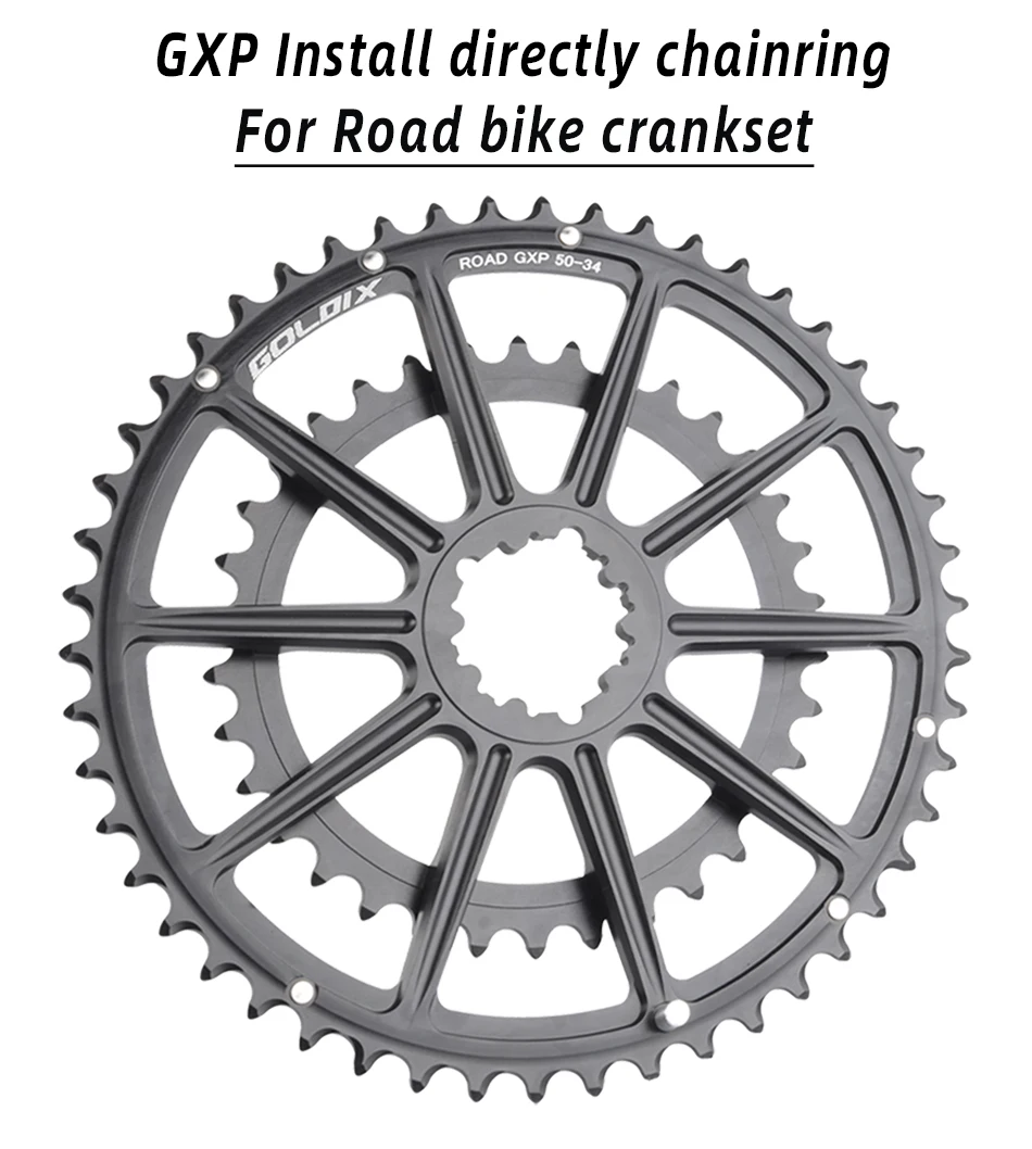 GOLDIX Rennrad-Kurbelgarnitur, 165/170/172,5/175 mm Länge, Aluminiumlegierung, geschmiedete Fahrradkurbel, Doppelkettenblatt, 50–34 Zähne/52–36 Zähne/53–39 Zähne – Detail 6