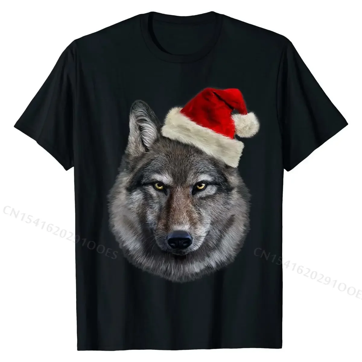 T-Shirt, Timber Wolf in Santa Hat, Every day is Christmas Street Normal Tops & Tees Coupons Cotton Men T Shirts